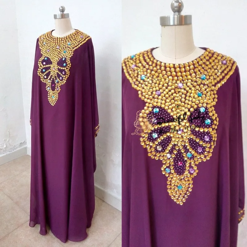 purple and gold kaftan