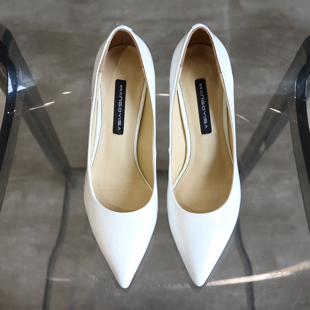 Pointed High Heels/Women's Pumps Are Designed For Elegant/Sexy Fashion Women To Marry And Made Of Genuine Leather 2019 MANGOYISA