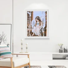 Цифровой масла Краски ing Раскраска по номерам маленький ангел ручной Краски ED Безрамное DIY Краски по номеру Комплект Офис настенный декор