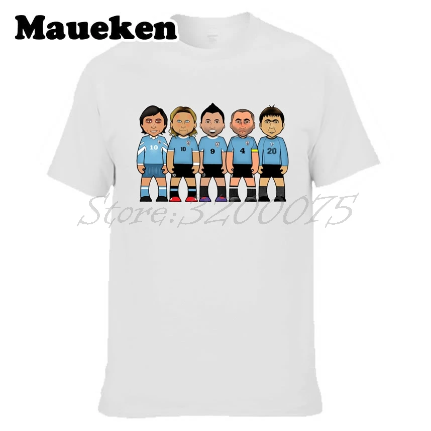 Мужская футболка с надписью uruguay legends Alvaro Recoba Paolo Montero Diego Forlan Enzo Francescoli Luis Suarez W0523006|t