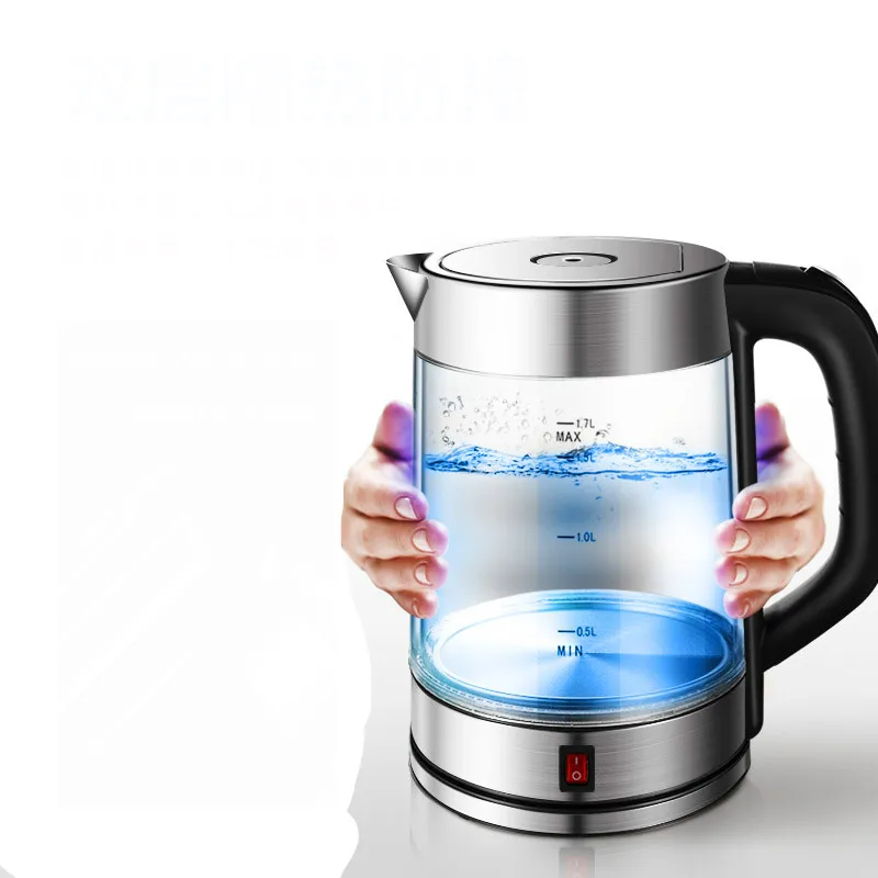 Electric kettle double layer thermal insulating glass electric used