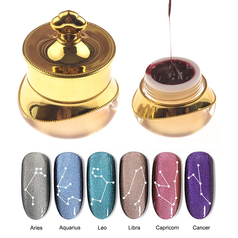 

2018 Plant paste Drawing Nail Glue Gel twelve constellations DIY Constellation Painting Design Manicure Varnish Nail Gel