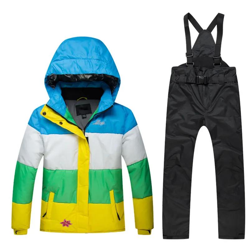 Winter Clothing Kids Ski Jacket+Pant Boys Girls Super Warm Skiing Snowboard Suit Children Outdoor Sport Windproof Waterproof Set