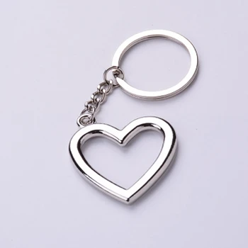 

FREE shipping 100pcs/lot New Hot Novelty Zinc Alloy Heart Shaped Keychains Metal Keyrings for Lovers