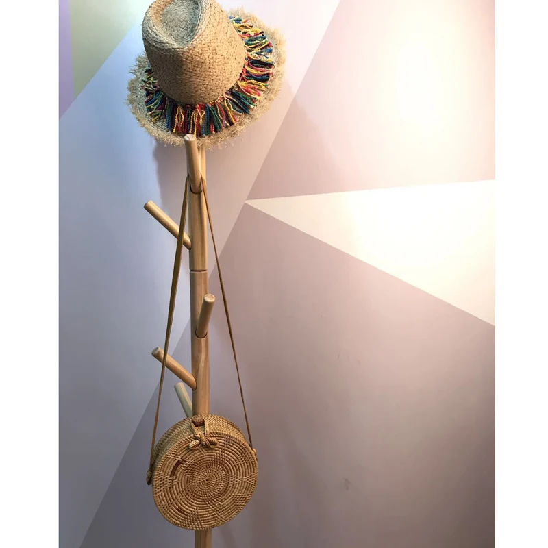 jewelry box Circle Rattan bag bali Beach baobao women Bohemian Handbags Summer 2017 Vintage Handmade Crossbody leather shoulder