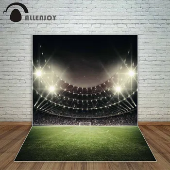 

Allenjoy football cup backdrops shiny glitter world goal background field stadium hall photo background photography photo shoot