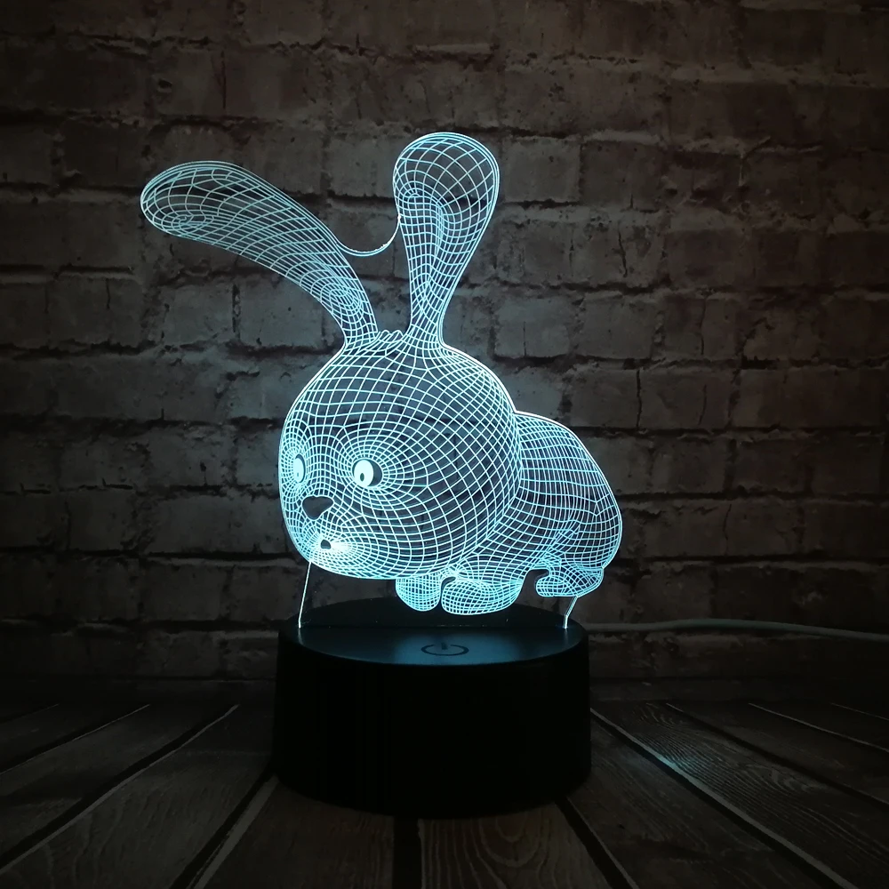 Night Light Cute Animal Owl Theme 3D L/ámpara LED Night Light 7 Cambio de color Touch Mood Lamp Christmas Present