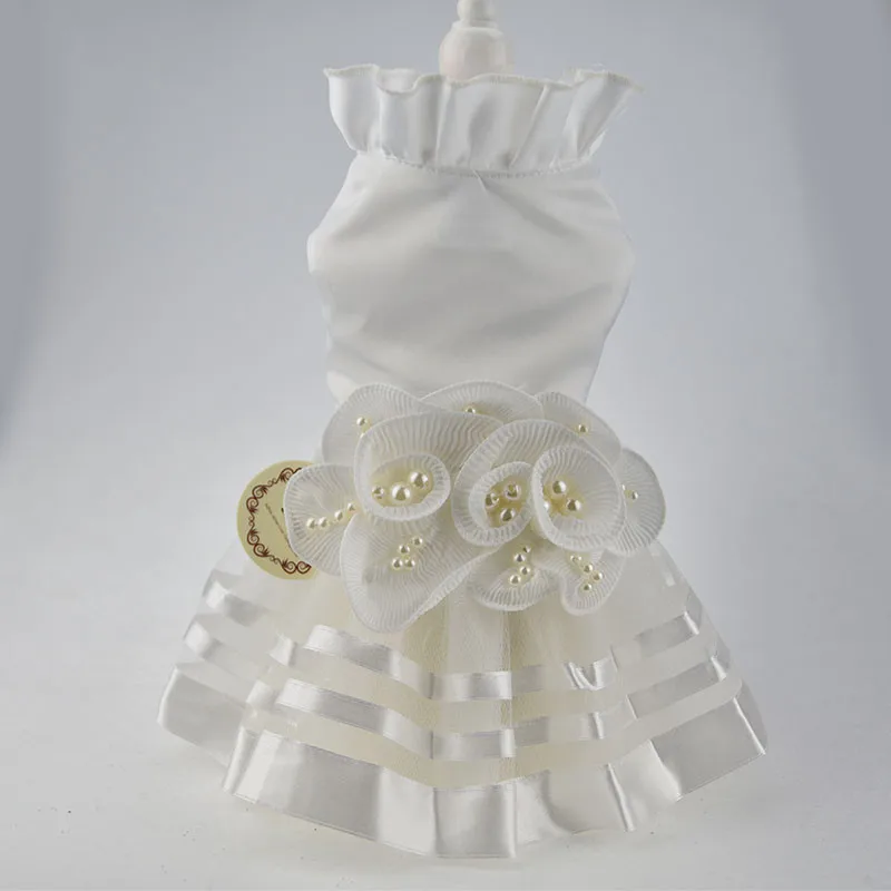 Perla Blanca Perro Perro De Perro De Lujo Arco Vestido Gato Mascota Falda De Tutu Princesa Vestido De Novia Perro Chihuahua Ropa Traje De Novia Fundaciointermedia Org