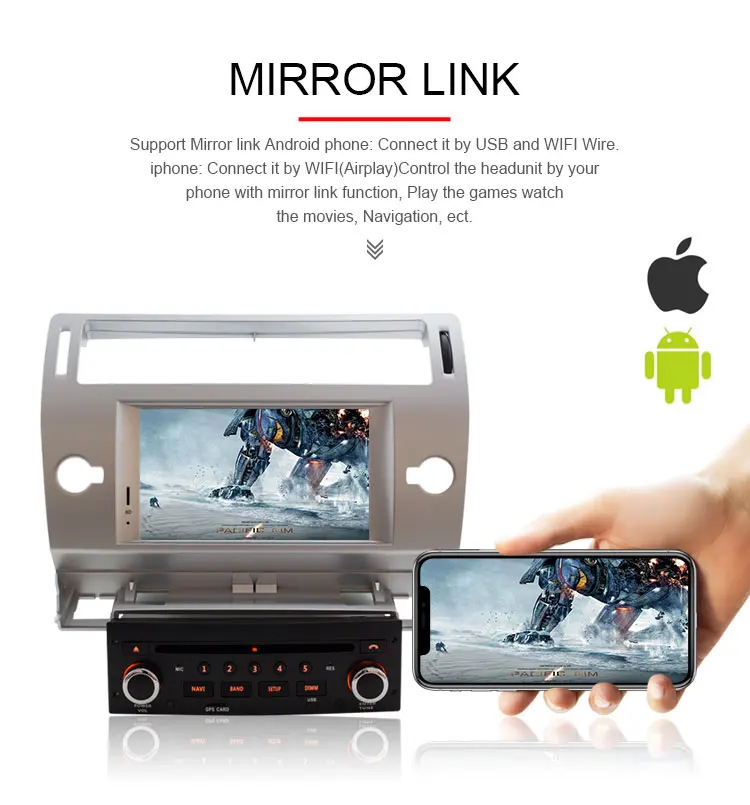 Best TOPBSNA Android 9.0 Car DVD Player For Citroen C4 C-Triomphe C-Quatre GPS Navigation 1 Din Car Radio Multimedia Wifi Stereo RDS 7
