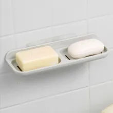 Душ двойные мыльницы пластиковые настенные мыльницы держатель для хранения мыльница тарелка контейнер для Ванной Душа