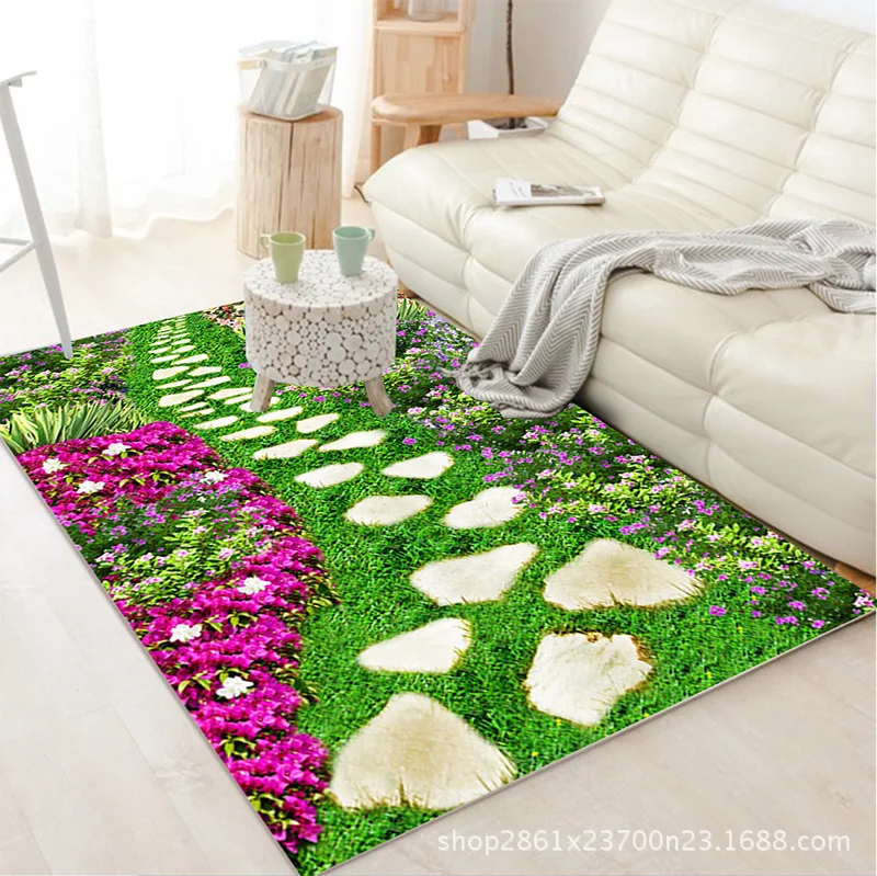 

3D creative door mat plant carpet printing Hallway Carpets Bedroom Living Room Tea Table Rugs Kitchen Bathroom Antiskid Mats CL2
