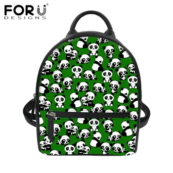 

FORUDESIGNS Fashion PU Leather Mini Girls Bags Women Backpack Cute 3D Panda String Shoulder Bags for Female Small Travel Bagpack