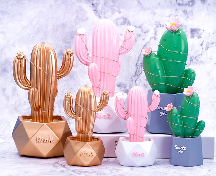 Инс ветер кактус с декоративные светильники творческий скандинавский розовый