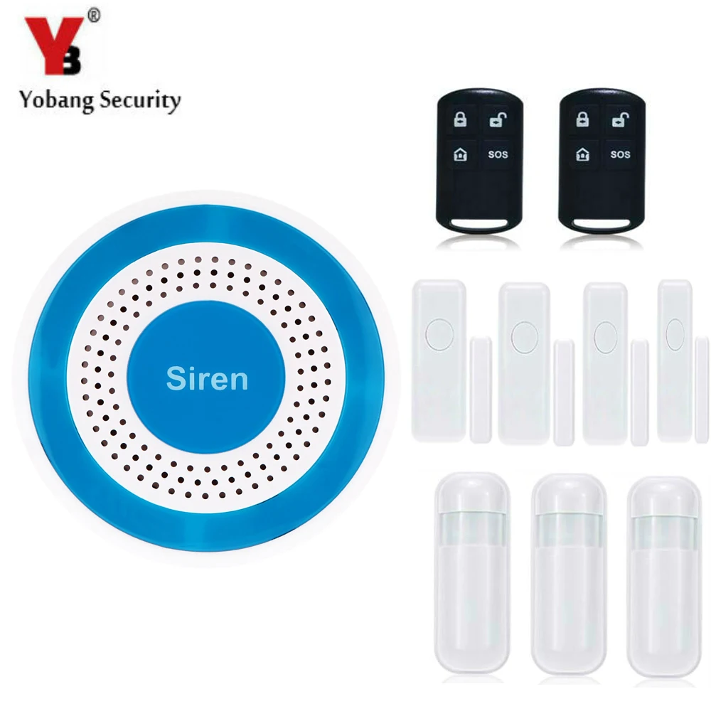 

YobangSecurity Remote Control Wireless Anti-Theft Voice Home Security Alarm System PIR Motion Door Window Sensor Smoke Detector