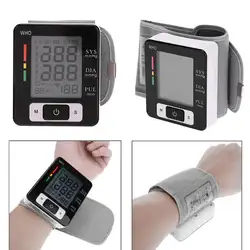 Английский наручные автоматический электронный тонометр крови Давление мера Главная здравоохранения Heart Beat Meter машина