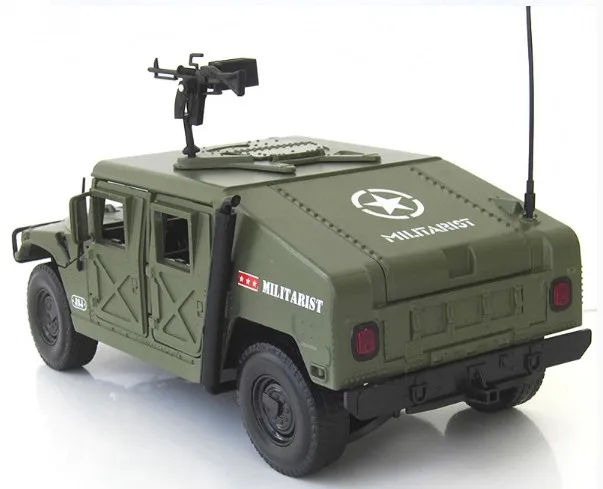 Литая 1:18 из сплава, тактический автомобиль Hummer, военный бронированный автомобиль, литая модель с 5 дверями, открытая игрушка для детей на день рождения