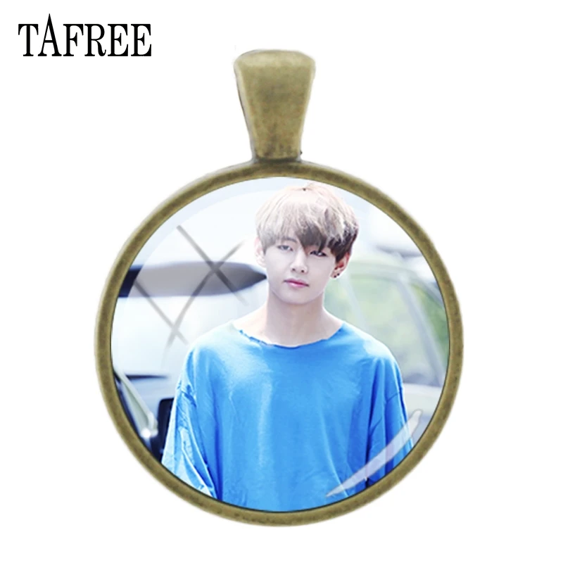 

TAFREE BTS V Jimin photos pictures Pendants Cool Men boys Personalized charms 25mm Glass Cabochon Dome Fashion Jewelry BTS241