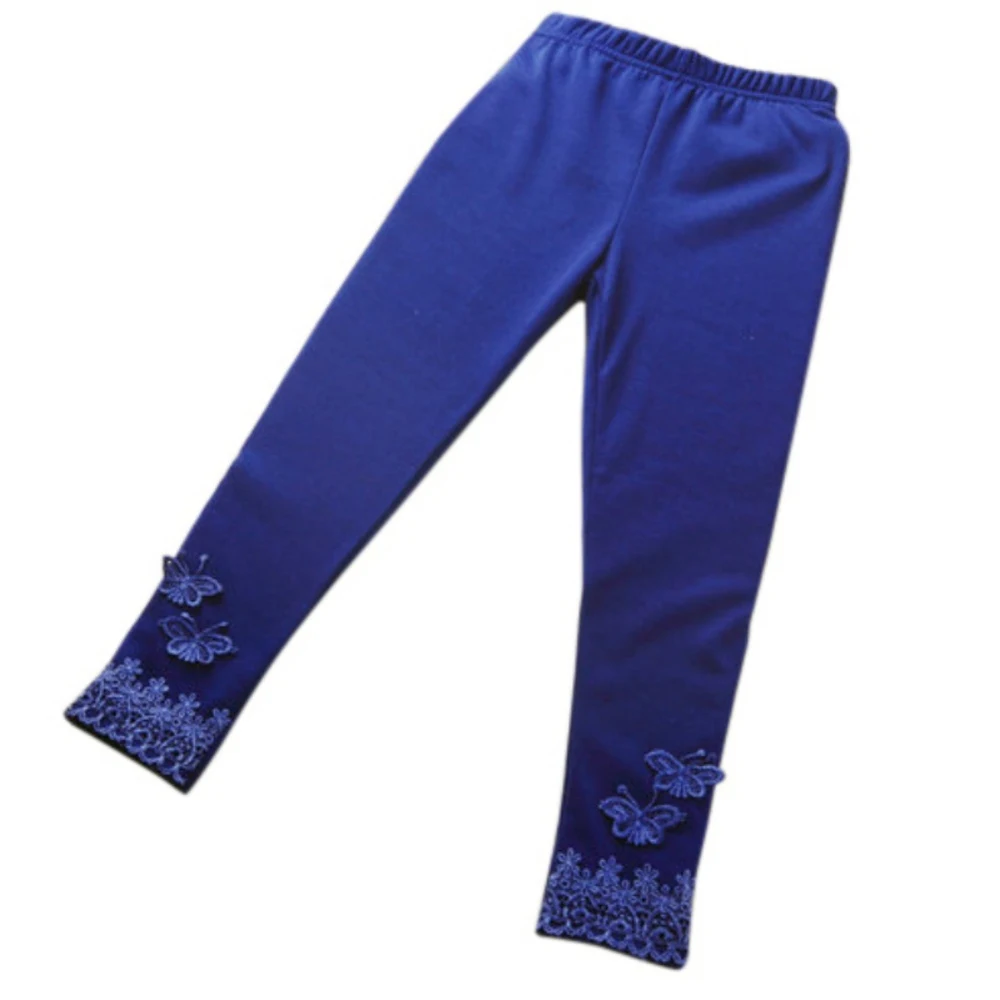 Новые детские штаны для девочек, детские кружевные теплые штаны с бабочками, эластичные леггинсы для девочек, штаны для малышей - Цвет: DL