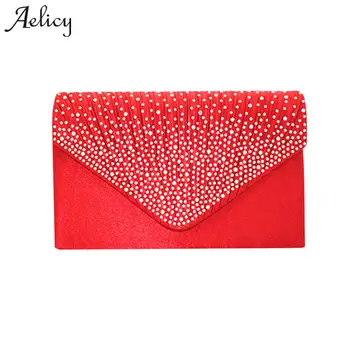 

Aelicy Fashion Ladies Large Evening Handbags Women Vintage Leather Satin Bridal Diamante Clutch Bag Party women messenger bags