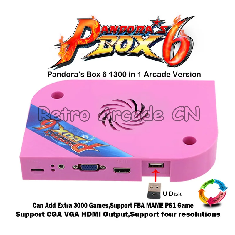 3D Pandora's Box 6 jamma board 1300 in 1 pcb Can add extra 3000 games Support FBA MAME PS1 For arcade game cabinet machine 3D Pandora's Box 6 jamma board 1300 in 1 pcb Can add extra 3000 games Support FBA MAME PS1 For arcade game cabinet machine