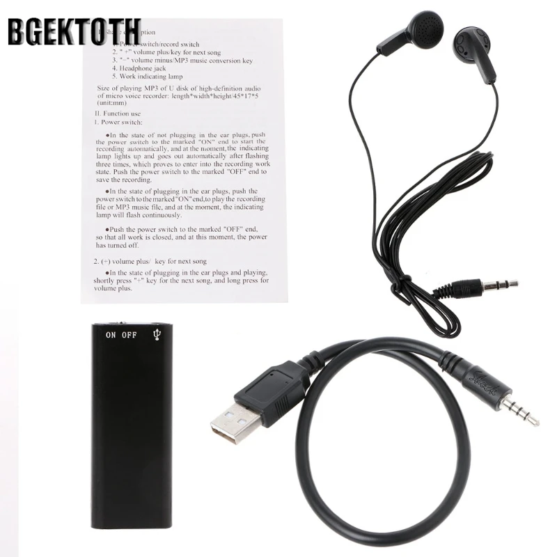 

2018 High Quality BGEKTOTH 3-In-1 8GB Mini Digital Audio Voice Recorder MP3 Music Player USB Flash Drive