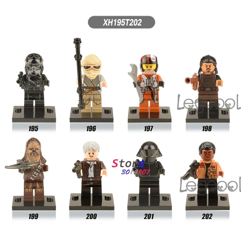 

50pcs model building blocks supplies starwars Tie Fighter Pilot Ray Poe Dameron Tasu Leech Han Solo Finn bricks toys