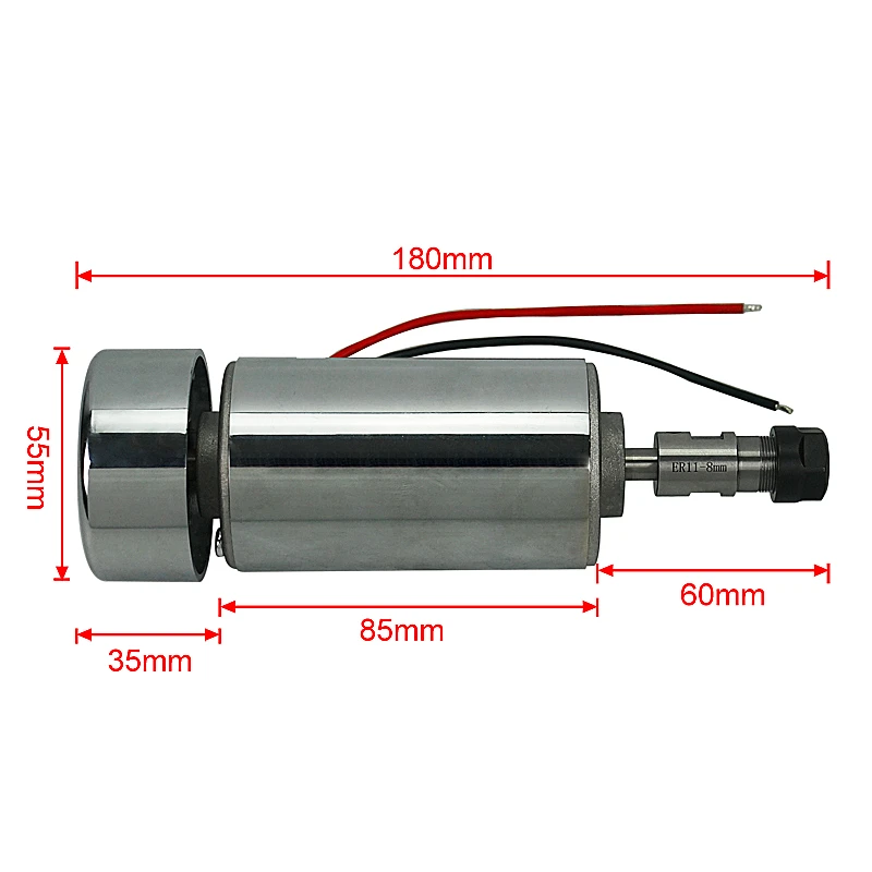 

High Speed 300W ER11 Spindle Motor 55MM Clamp 12000rpm DC12-48V 0.3KW DIY Engraving Machine Spindle cnc Router DC Spindle Motor