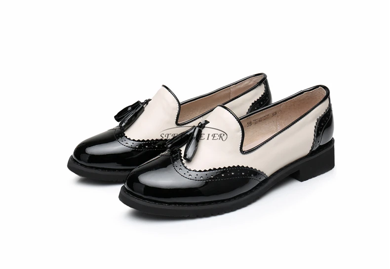 Из натуральной коровьей кожи броги дизайнерские винтажные сандалии на плоской подошве обувь ручной работы женские туфли-оксфорды большой