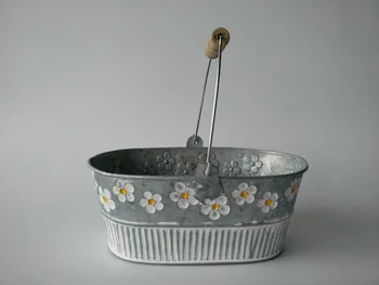 

Metal Planter Iron Flower pot Oval Sharp tin box Iron pots Hanging Planter vintage Style 4pcs/Lot Free Shipping