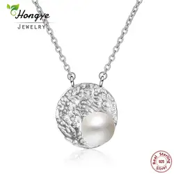 Hongye натуральный Пресноводный Культивированный 7-8 мм AAA качество жемчужное ожерелье для женщин Вечеринка день рождения 925 пробы Серебряные
