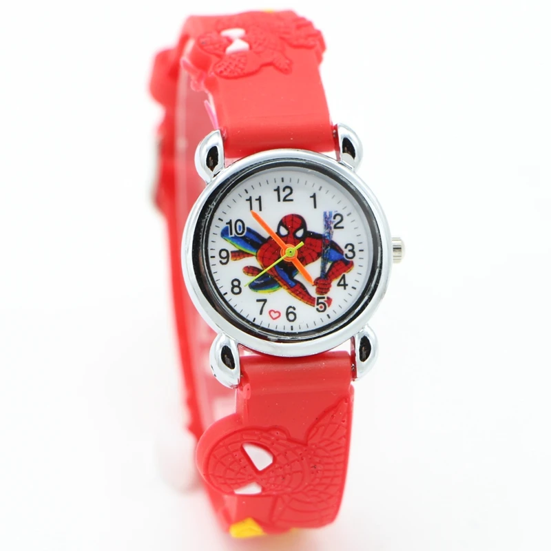 10pcs Hot sale Watch New Fashion Spiderman Child Watch Silicon Cartoon Kids Sport Watch Boys quartz watch Relojes 3D Watch Relog