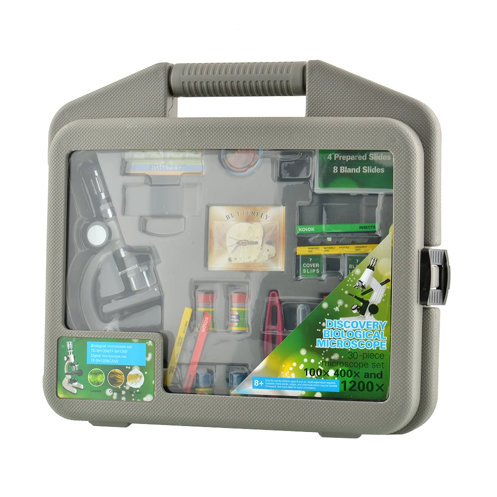 

New 300X-600X-1200X Biological Beginner Zoom Microscope Kit Set For Student Gift