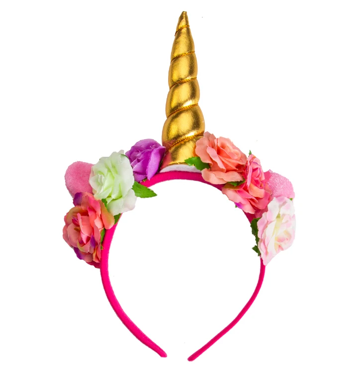 

Halloween Magic Unicorn Horn Baby Flower Headwear Party Kids Hair Headband Fancy Dress Cosplay Decor
