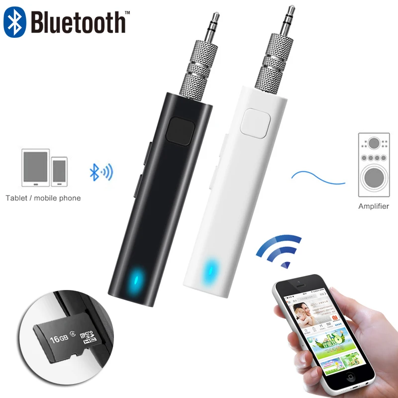 

Mini Bluetooth Aux Audio Receiver Bluetooth Transmitter 3.5mm Jack Auto Bluetooth Car Kit Music Adapter Support SD TF Card Play
