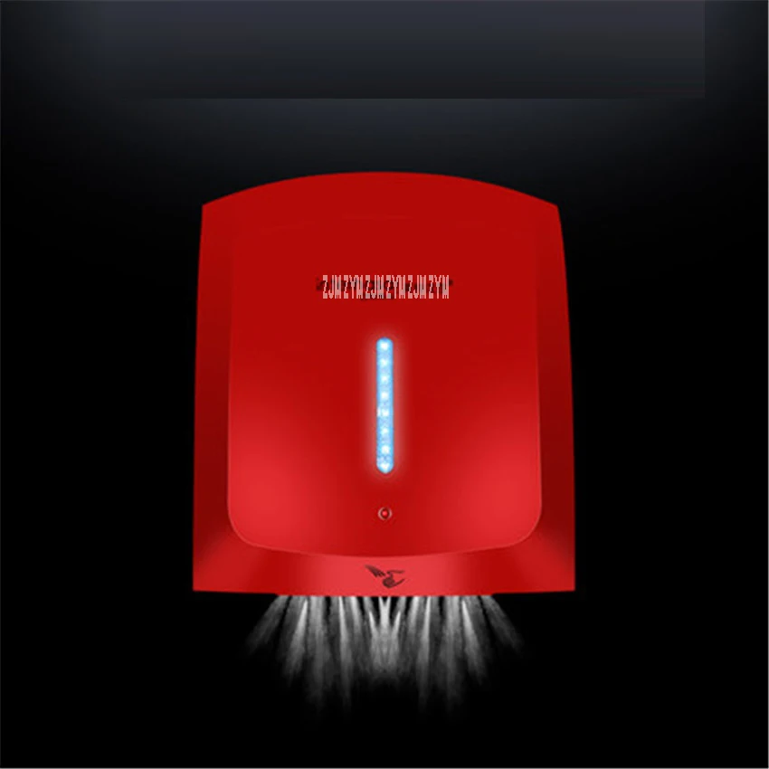 A904 Полностью Автоматическая Индукционная сушилка для рук для дома, отеля, ванной комнаты, 1800 Вт, горячая и холодная ручная сушильная машина 220 В, Белый/золотистый - Цвет: Красный