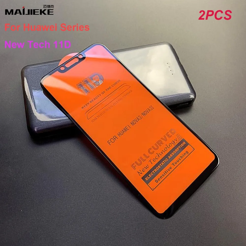 

2PCS 11D Full Cover Tempered Glass For Huawei Nova 3 3i Mate 20 lite 8X 9i 7A Y7 Prime Honor 9 lite Screen Protector Film Glass
