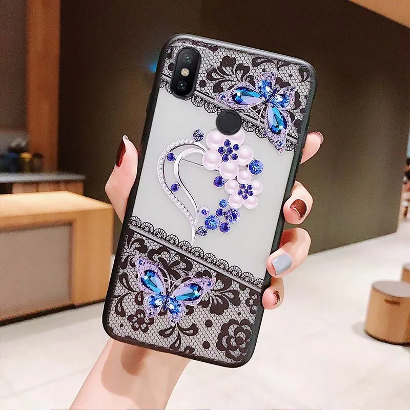 Diamond Flower Silicone Case For Xiaomi PocoPhone F1 Mi 8 6X A1 A2 lite 5X Redmi Note 4X 4 5 6 Pro S2 6A 5A Prime 4A Plus |
