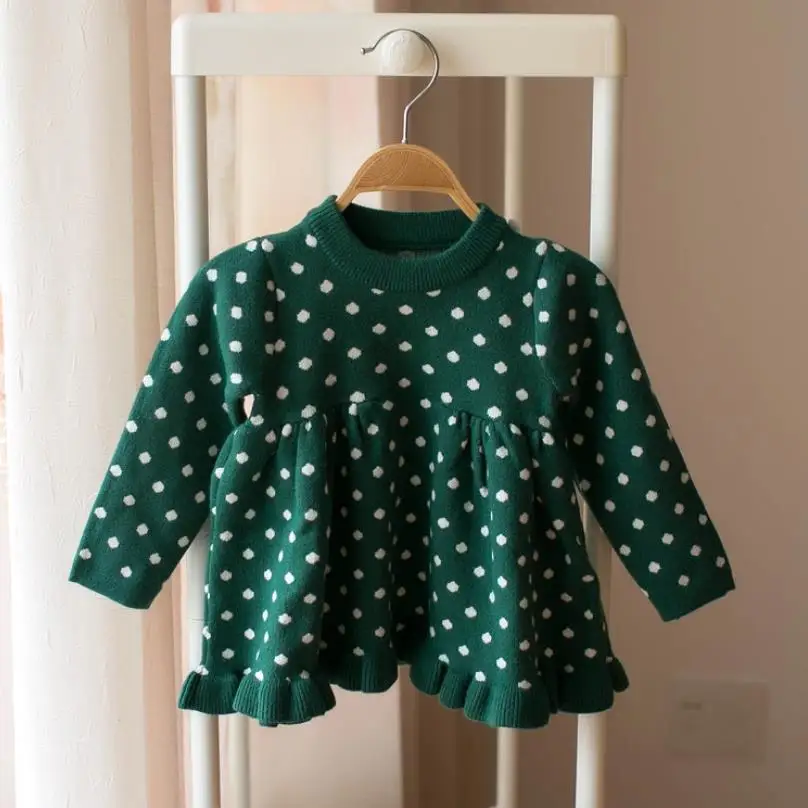 

Newborn New Baby Girls Knitted warm Sweater fall winter dress Clothes Infant Toddler Tops Shirts for girl wool Christmas Dresses