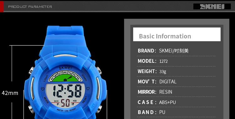 SKMEI спортивные детские часы будильник ребенок задний свет часы Мальчики Девочки Секундомер-хронограф светодиодные цифровые наручные часы