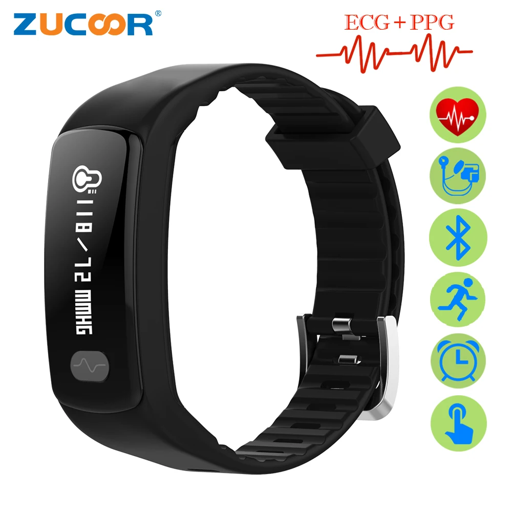 Buy ZUCOOR Smart Bracelet Wrist Band ECG PPG Blood Pressure RB77 Fitness Heart