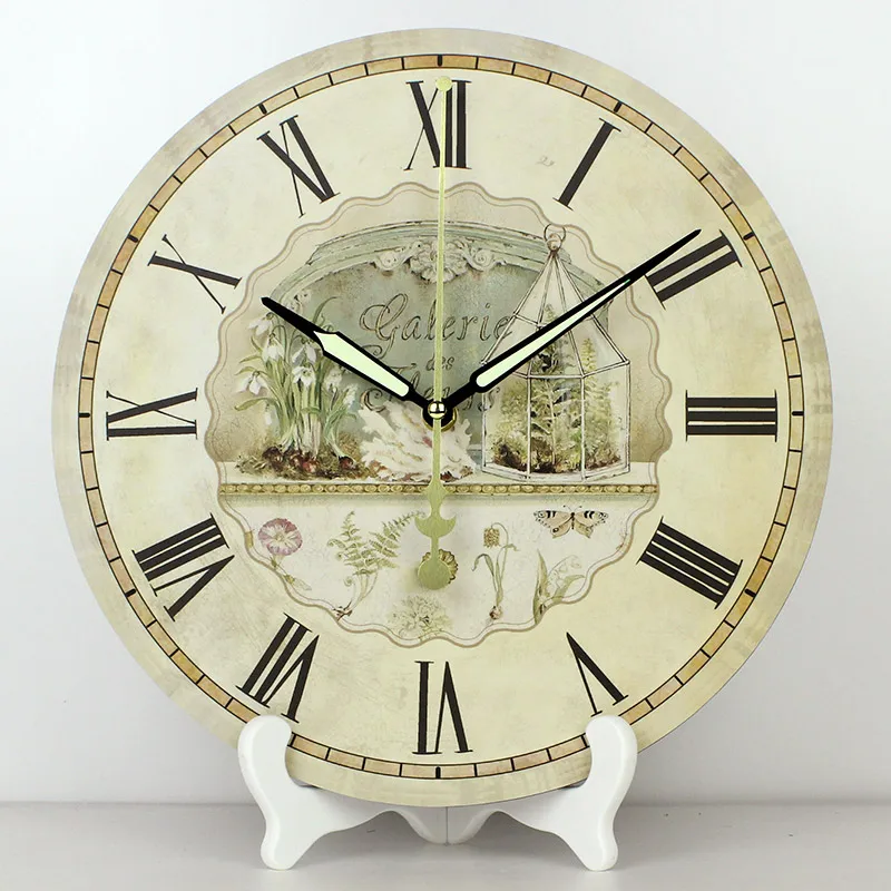 

wholesale 12'' vintagemore quiet waterproof clock decorative table clocks face fashion home decor table watch weeding gift