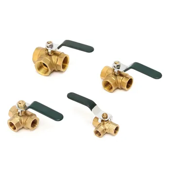

1/4'' 3/8'' 1/2'' 3/4''Brass Ball Valve Fixed 3 Way Full L/T Type Port Thread Connector Faucet Value Water Filter Adapter Handle