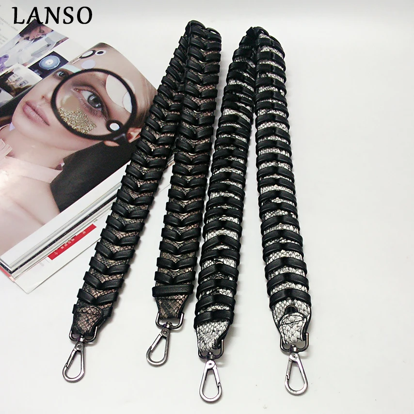 

LANSO 2017 Strap You Women's Handbag Strap Woven Snakeskin Pattern Pu Leather Fashion Bag Accessories Bag Parts Belts