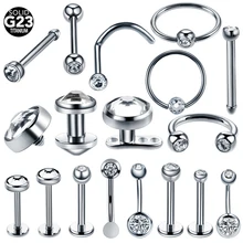 Новинка, 1 шт., титановое кольцо для пирсинга, микро Кожный Якорь, кристалл, драгоценный камень, подковка, кольцо, Лабрет, кольца для пирсинга пупка, ухо, трагус, модное ювелирное изделие