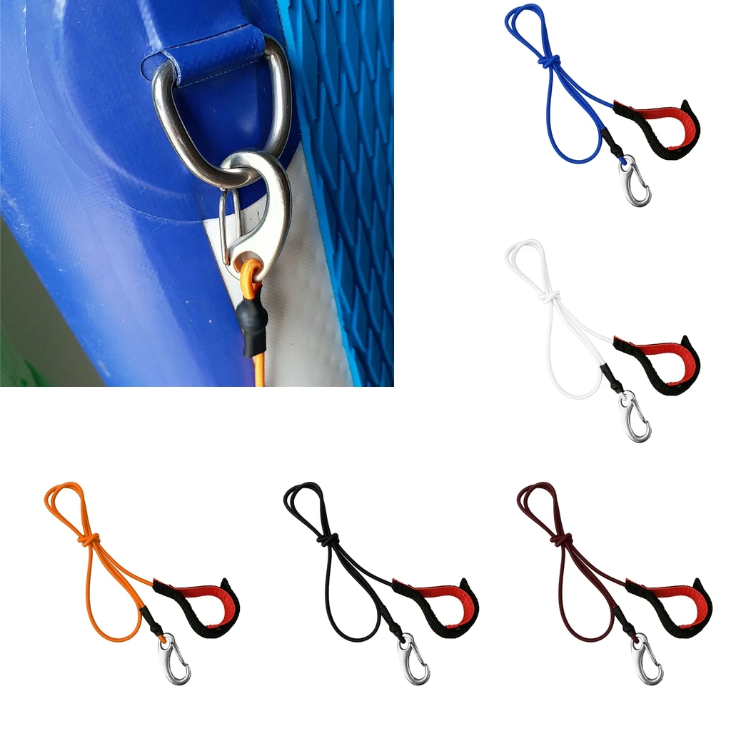 Perfeclan Kayak Canoe SUP Paddle Leash Fishing Rod Safety Lanyard Carabiner Hook Water Sports Kayaking Surfing Rowing Boat