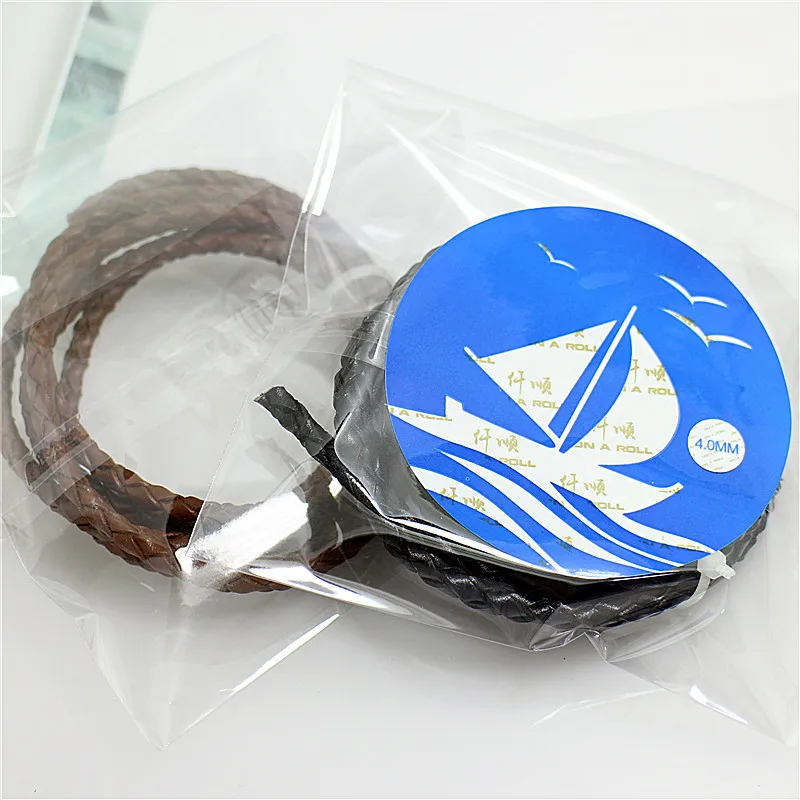 

4mm Real woven Leather Cord Thread Fine Jewelry Findings High Quality DIY Accessories Handmade Bracelets For Women Men 1meter