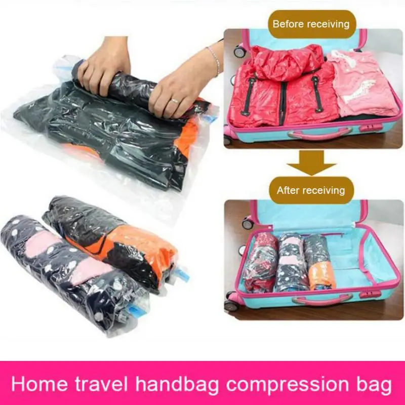Vacío bolsa Organizador de almacenamiento transparente frontera plegable Extra grande sello comprimido ahorro de espacio bolsas de viaje Organizador Vacío bolsa Organizador de almacenamiento transparente frontera plegable Extra grande sello comprimido ahorro de espacio bolsas de viaje Organizador