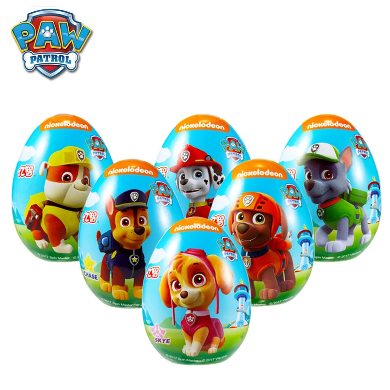 

Original Paw Patrol Dog Fun Surprise Egg Nickelodeon Toy Random Gift Soft candy Cartoon Action Figure Model Child Birthday Gift
