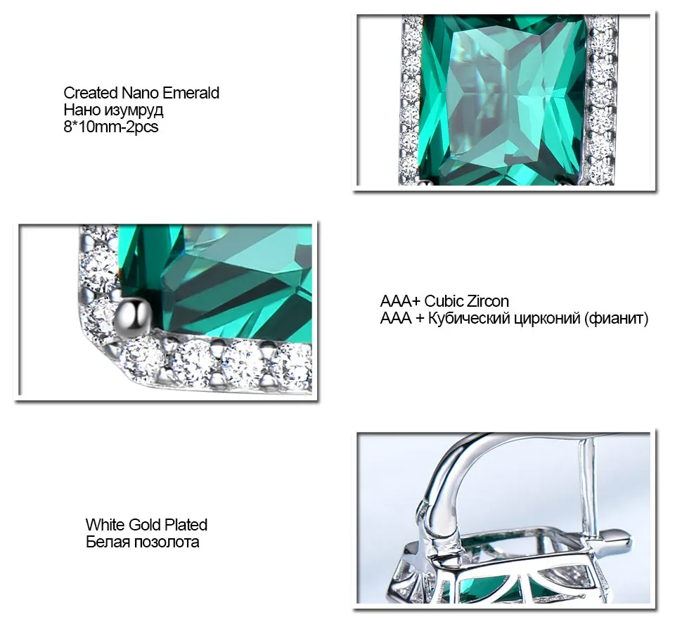 UMCHO-Emerald-925-sterling-silver-clip-earrings-for-women-EUJ082E-1-PC_07 - 