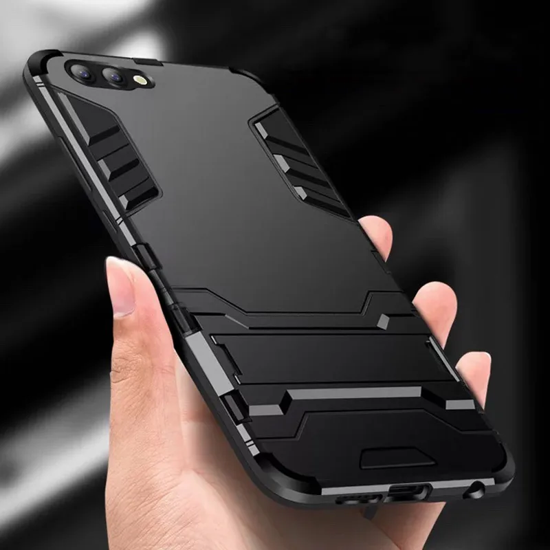 

For Honor 10 Case Huawei Honor View 10 V10 Case Plastic Phone Bag Kickstand Armor Silicone Cover For Honor Play Note 10 Case